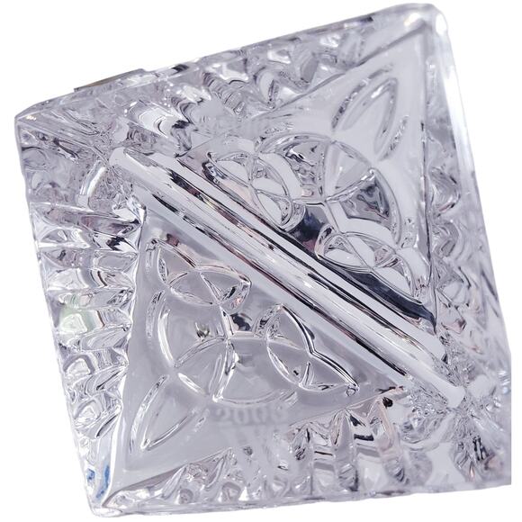 WATERFORD CRYSTAL WS Fionn's Knot Place Card Holders Set of 2 w/ Box *Tiny Flaw* - Picture 8 of 11